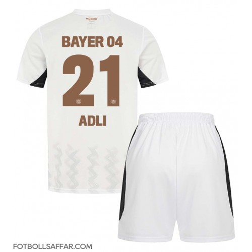 Bayer Leverkusen Amine Adli #21 Bortadräkt Barn 2024-25 Kortärmad (+ Korta byxor)